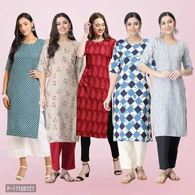 Women Stylish Crepe Printed Straight Kurta-thumb0