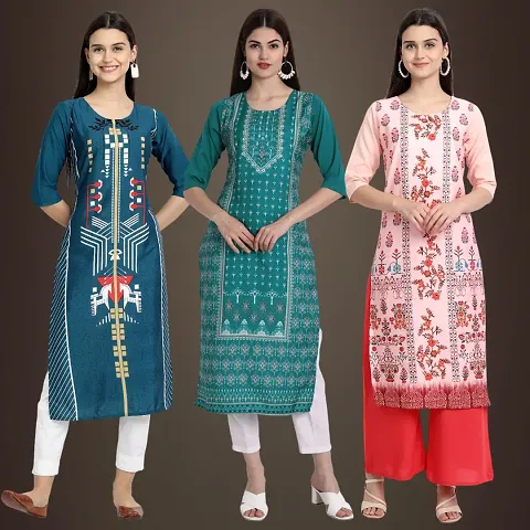 Fancy Crepe Kurtis for Women Pack Of 3