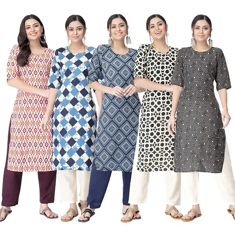 New Crepe Kurtis Combo For Women Pack Of 5