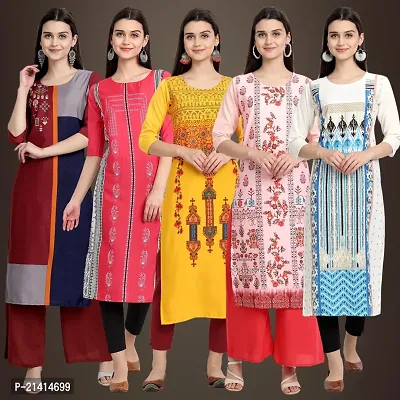 Fancy Crepe Kurtis For Women Pack Of 5