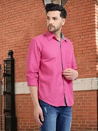 Reliable Pink Cotton Solid Long Sleeves Formal Shirt For Men-thumb2