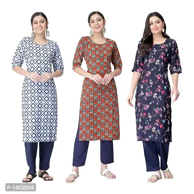 New Crepe Combo Printed Kurtis For Women Pack Of 3