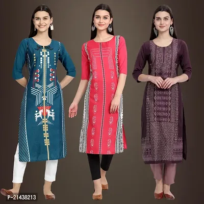 Fancy Crepe Kurtis for Women Pack Of 3-thumb0