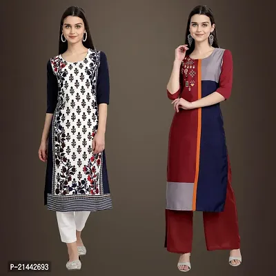 Fancy Crepe Kurtis for Women Pack Of 2-thumb0