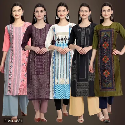 Fancy Crepe Kurtis For Women Pack Of 5