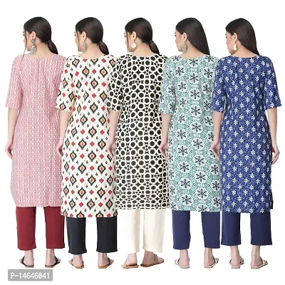 New Crepe Printed Kurtis Combo For Women Pack Of 5-thumb2