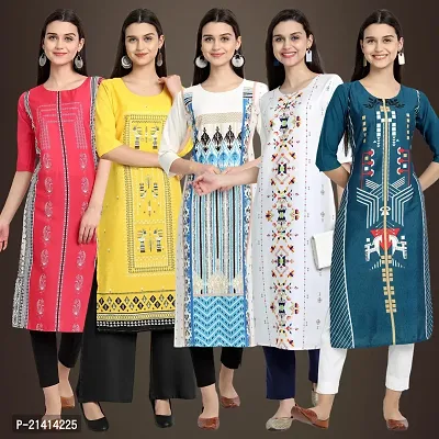 Fancy Crepe Kurtis For Women Pack Of 5-thumb0