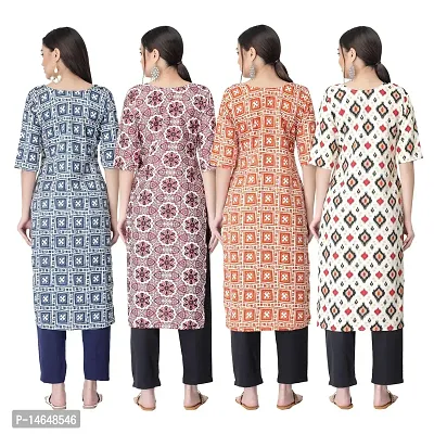 New Crepe Combo Printed Kurtis For Women Pack Of 4-thumb2