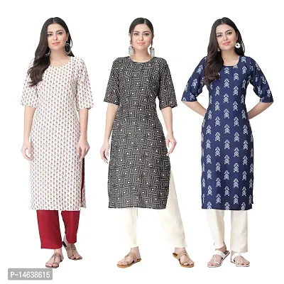 New Crepe Combo Printed Kurtis For Women Pack Of 3