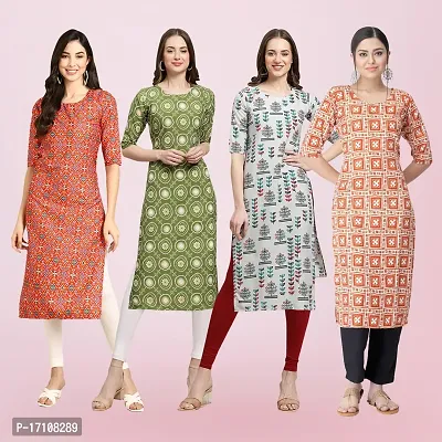 Women Stylish Crepe Printed Straight Kurta