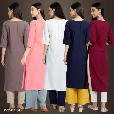 Fancy Crepe Kurtis For Women Pack Of 5-thumb2