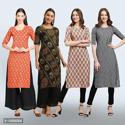 Women Stylish Crepe Straight Kurta