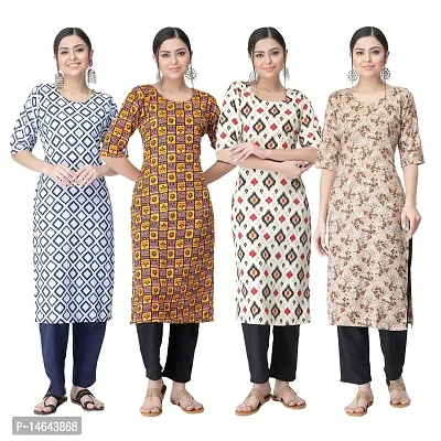 New Crepe Combo Printed Kurtis For Women Pack Of 4