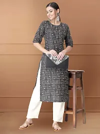 Women Stylish Crepe Printed Straight Kurta-thumb2