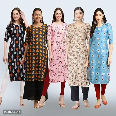 Women Stylish Crepe Printed Staright Kurta