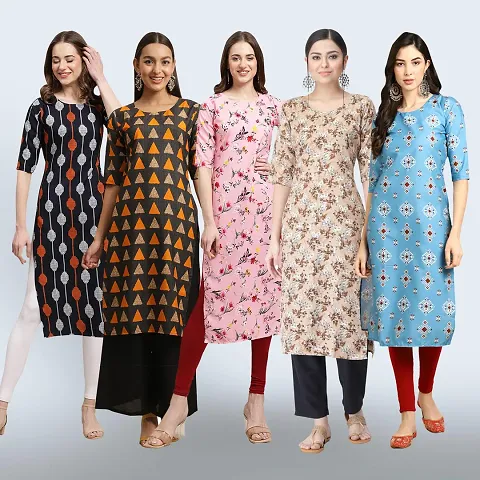 Women Stylish Crepe Staright Kurta