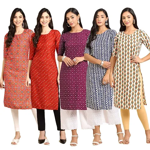 Women Stylish Crepe Staright Kurta