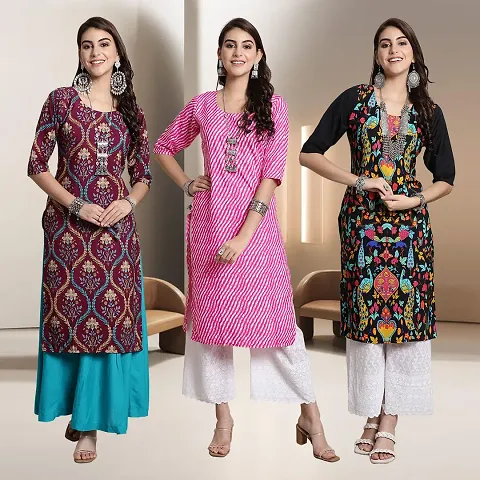 Fancy Rayon Kurtis For Women Pack Of 3