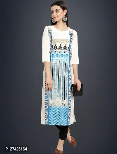 Stylish White Crepe Stitched Kurta For Women-thumb0