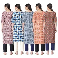 New Crepe Printed Kurtis Combo For Women Pack Of 5-thumb1