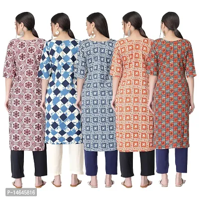 New Crepe Printed Kurtis Combo For Women Pack Of 5-thumb2