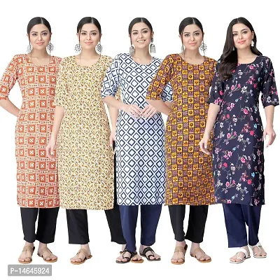 New Crepe Printed Kurtis Combo For Women Pack Of 5