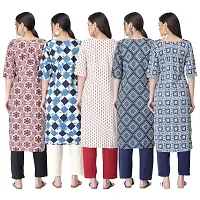 New Crepe Printed Kurtis Combo For Women Pack Of 5-thumb1