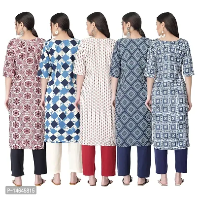 New Crepe Printed Kurtis Combo For Women Pack Of 5-thumb2