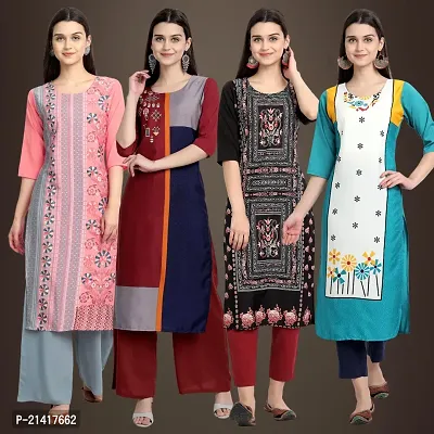 Fancy Crepe Kurtis for Women Pack Of 4-thumb0