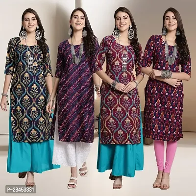 Fancy Crepe Kurtis for Women Pack Of 4-thumb0