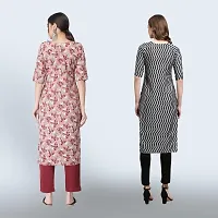 Women Stylish Crepe Ethnic Motif Casual Straight Kurta-thumb1