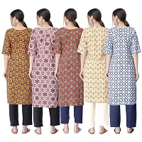 New Crepe Printed Kurtis Combo For Women Pack Of 5-thumb1