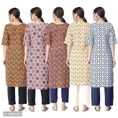 New Crepe Printed Kurtis Combo For Women Pack Of 5-thumb2