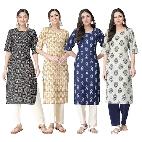 Women Stylish Crepe Staright Kurta