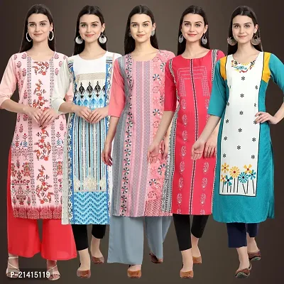 Fancy Crepe Kurtis For Women Pack Of 5