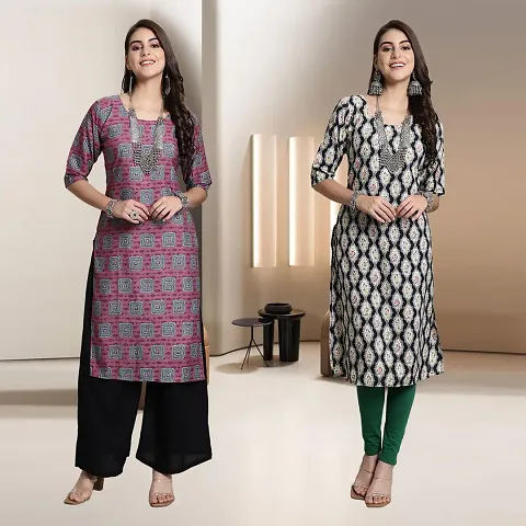 Fancy Rayon Kurtis For Women Pack Of 2