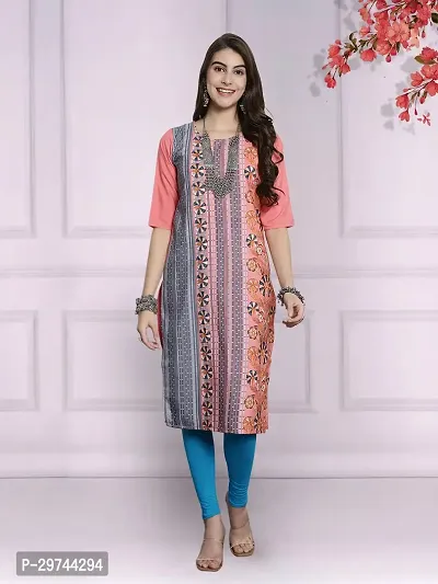 Stylish Multicoloured Crepe Printed Stitched Kurta For Women Pack Of 2-thumb2