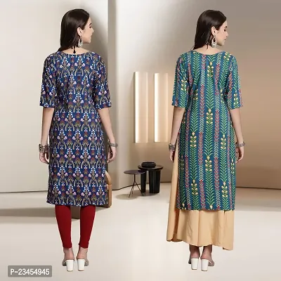 Fancy Rayon Kurtis For Women Pack Of 2-thumb2