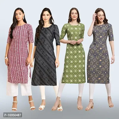 Women Stylish Crepe Straight Kurta-thumb0