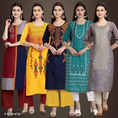 Fancy Crepe Kurtis For Women Pack Of 5