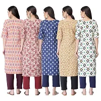 New Crepe Printed Kurtis Combo For Women Pack Of 5-thumb1