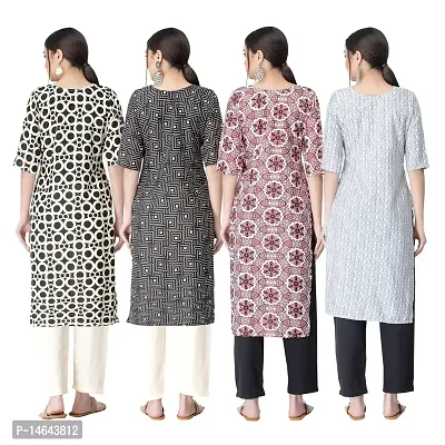 New Crepe Combo Printed Kurtis For Women Pack Of 4-thumb2