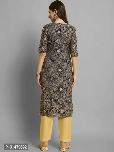 Stylish Crepe Printed Straight Kurta With Pant Set For Women-thumb3