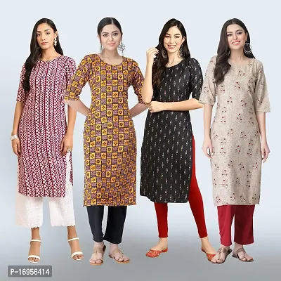 Women Stylish Crepe Straight Kurta