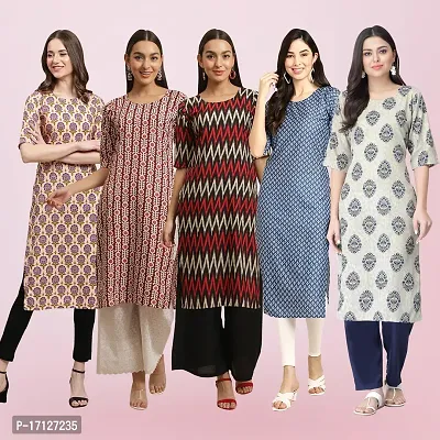 Women Stylish Crepe Printed Straight Kurta-thumb0