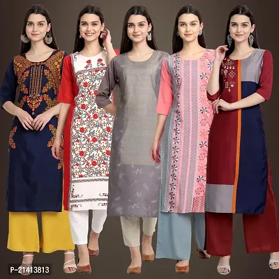 Fancy Crepe Kurtis For Women Pack Of 5