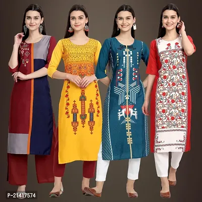 Fancy Crepe Kurtis for Women Pack Of 4-thumb0