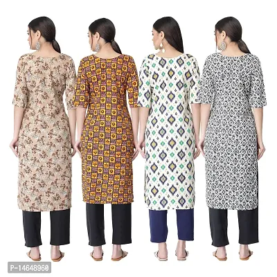 New Crepe Combo Printed Kurtis For Women Pack Of 4-thumb2