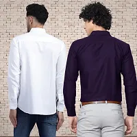 Elegant Cotton Multicoloured Long Sleeves Formal Shirt For Men- Pack Of 2-thumb1