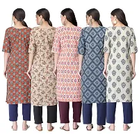 New Crepe Printed Kurtis Combo For Women Pack Of 5-thumb1